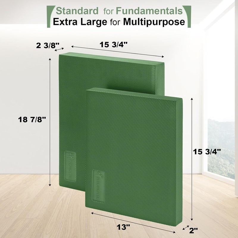 StrongTek وسادة توازن فوم عريضة للغاية للعلاج الطبيعي، 19" × 15.8" × 2.4"، وسادة فوم TPE عالية الكثافة للتمارين، استقرار معزز، قوة مركزية، غير قابلة للانزلاق ومقاومة للماء، للياقة البدنية، اليوغا - Image 2
